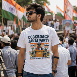 Funny Political Satire T-Shirt | White Men's Graphic Tee | Rally Style