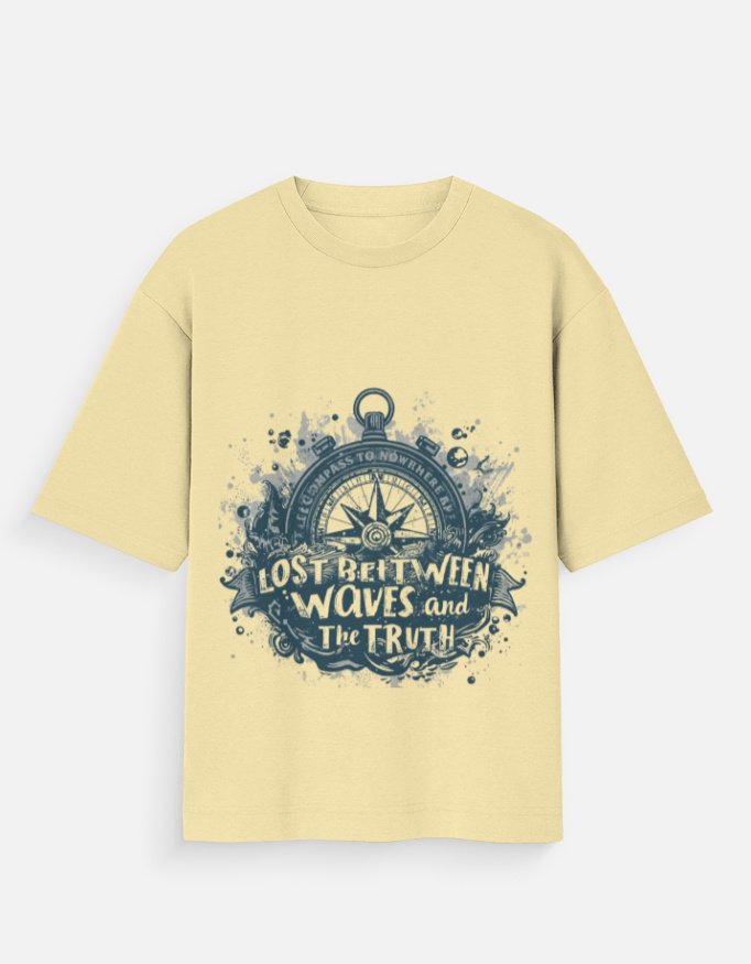 Lost Between Waves & The Truth Nautical Compass Graphic T-Shirt - Image 14