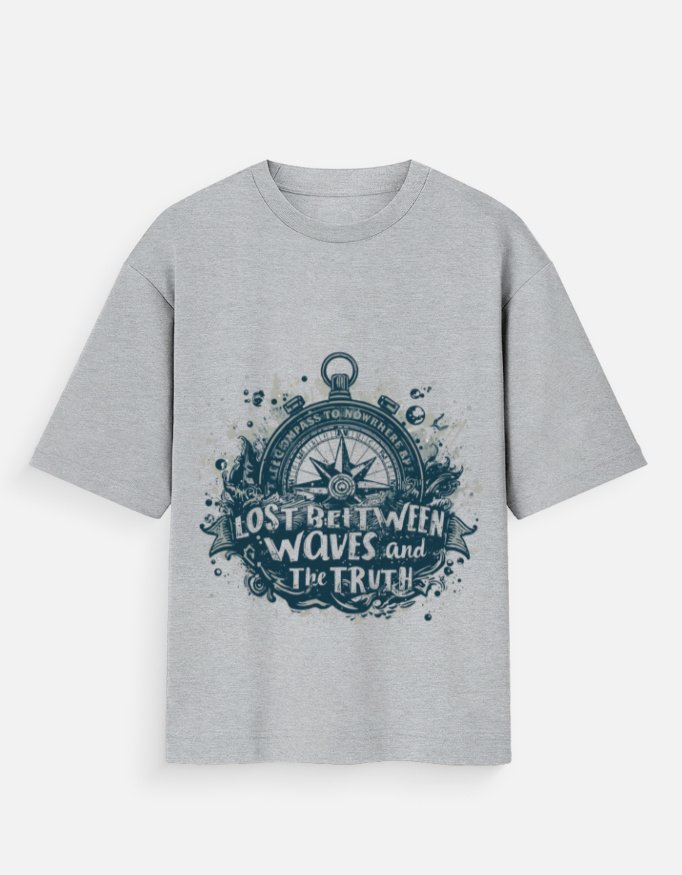 Lost Between Waves & The Truth Nautical Compass Graphic T-Shirt - Image 19