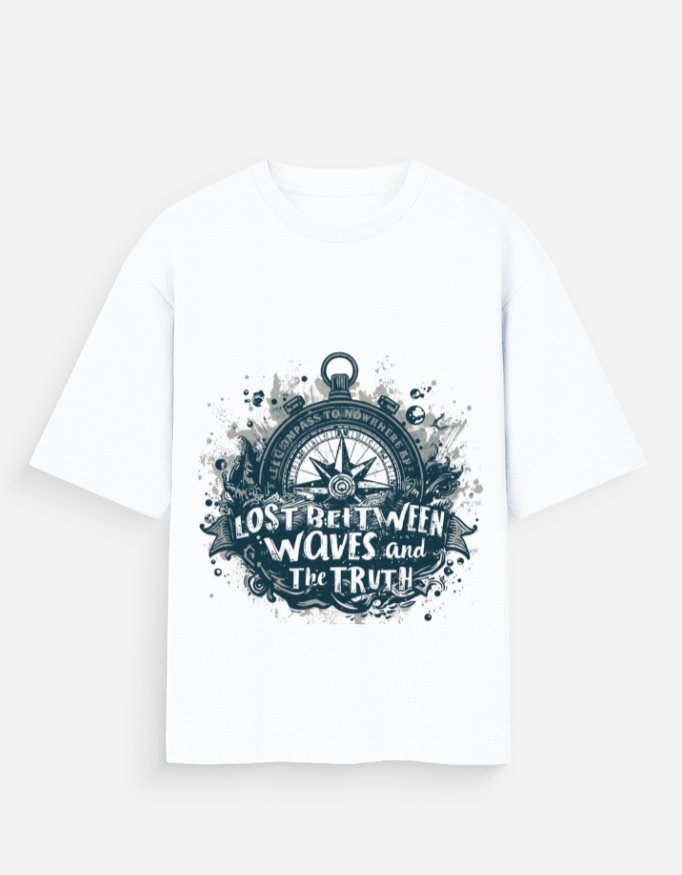Lost Between Waves & The Truth Nautical Compass Graphic T-Shirt - Image 15