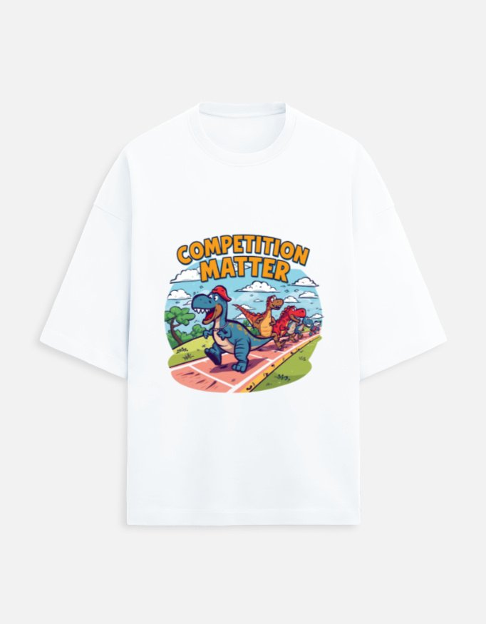 Competition Matter Dinosaur T-Shirt | White Tee on College Campus - Image 12