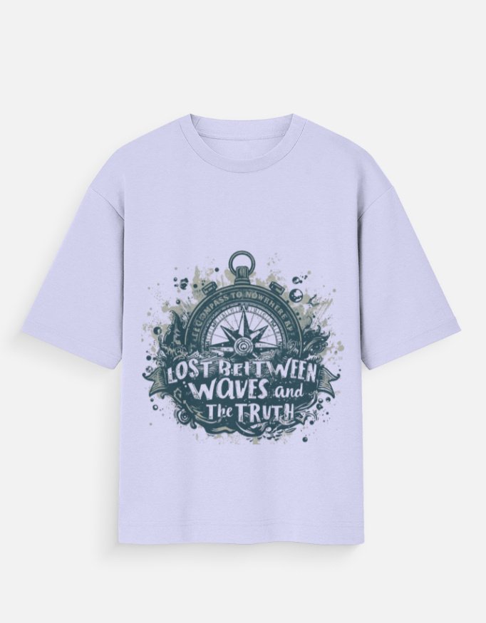 Lost Between Waves & The Truth Nautical Compass Graphic T-Shirt - Image 20