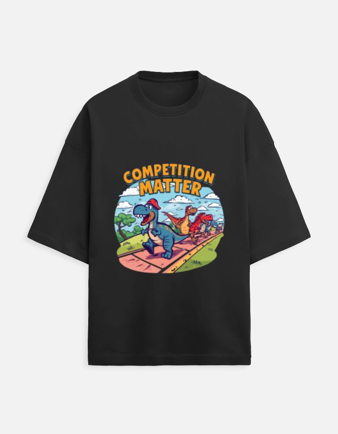 Competition Matter Dinosaur T-Shirt | White Tee on College Campus - Image 11