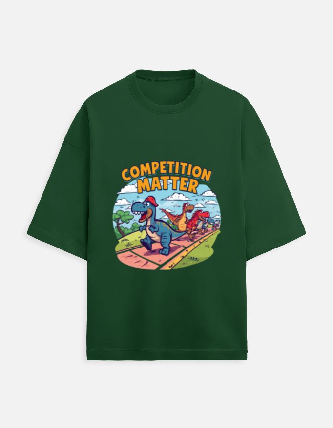 Competition Matter Dinosaur T-Shirt | White Tee on College Campus - Image 9