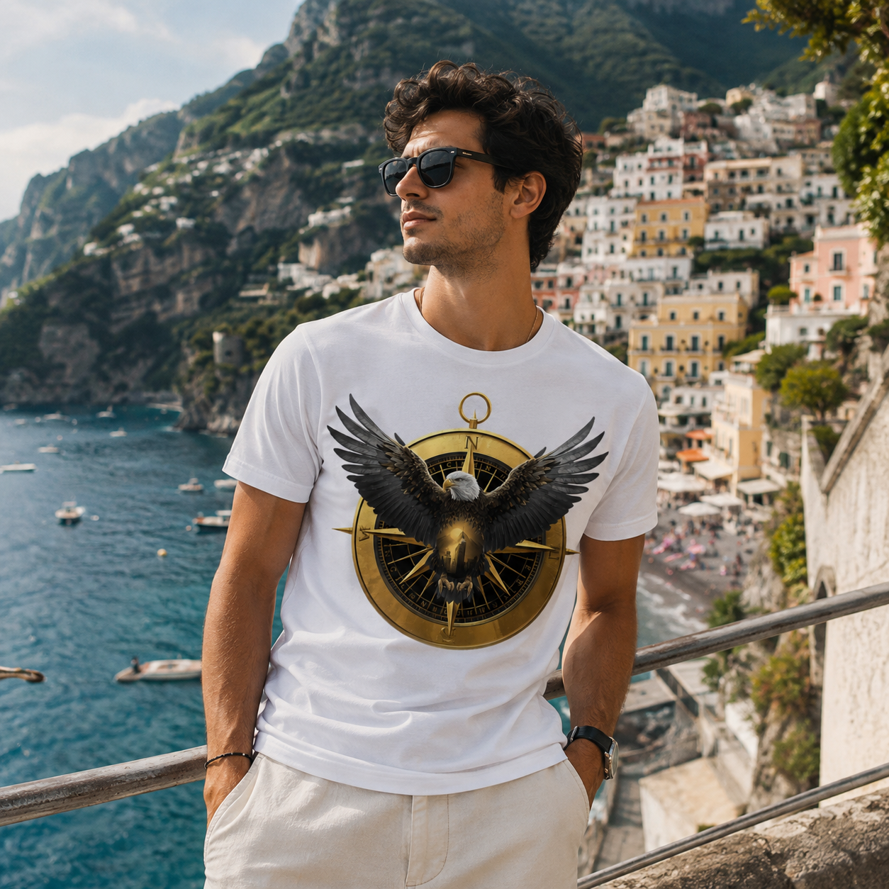Majestic Eagle Compass T-Shirt