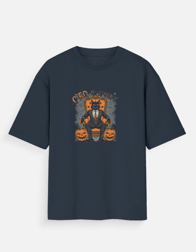 CEO of Spooky Halloween Cat T-Shirt – Funny Black Cat Graphic Tee - Image 9