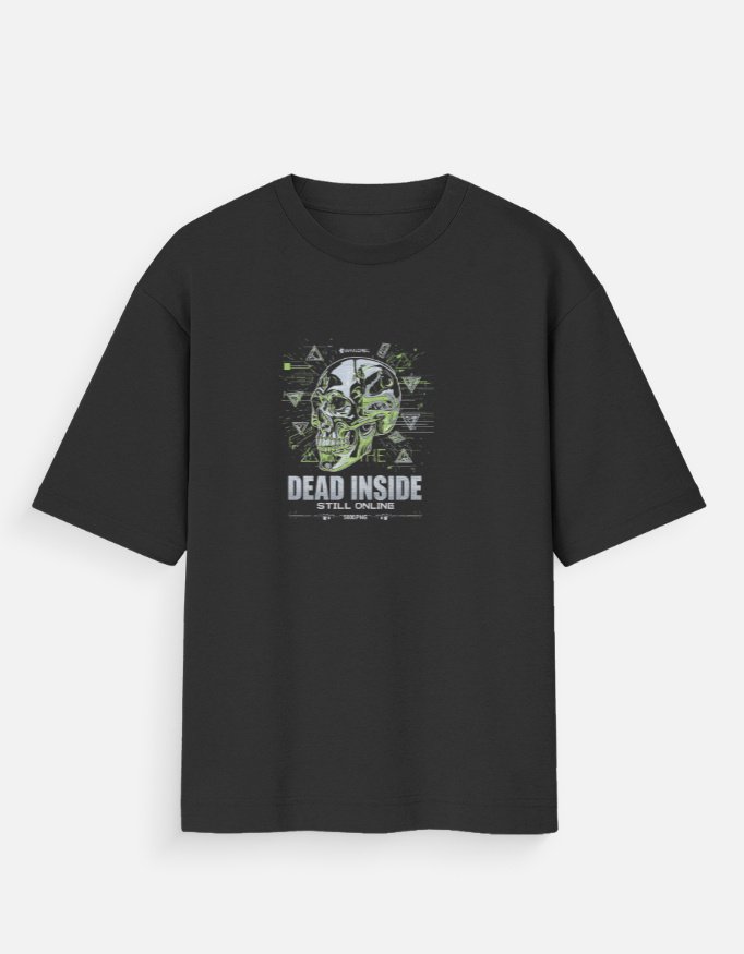 Dead Inside Still Online T-Shirt | Cyber Skull Tee - Image 3