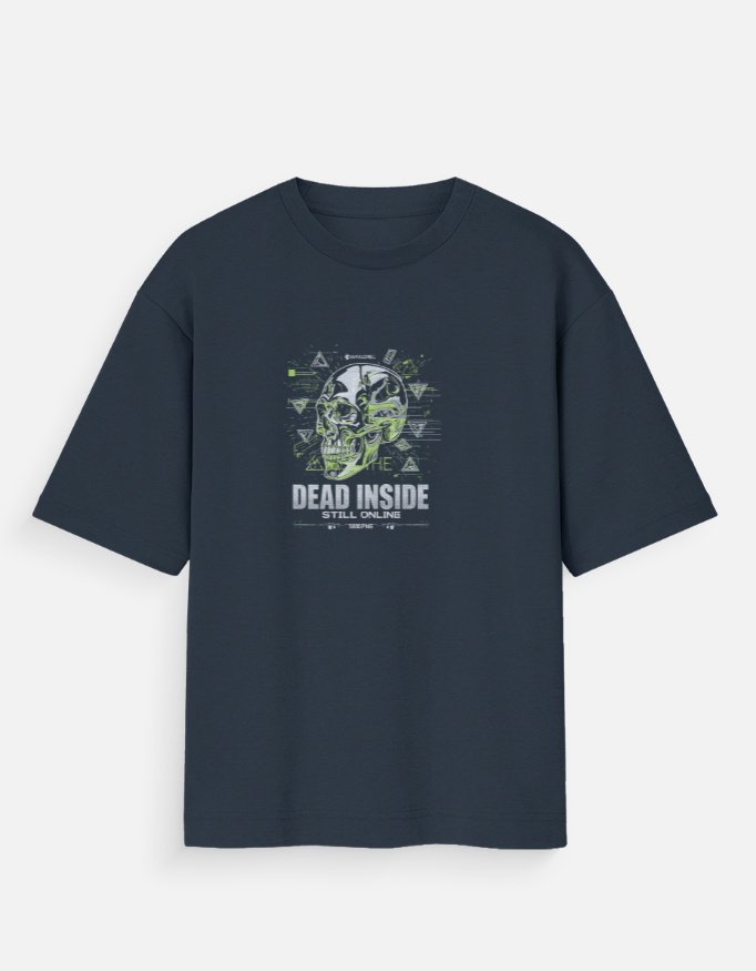 Dead Inside Still Online T-Shirt | Cyber Skull Tee - Image 4